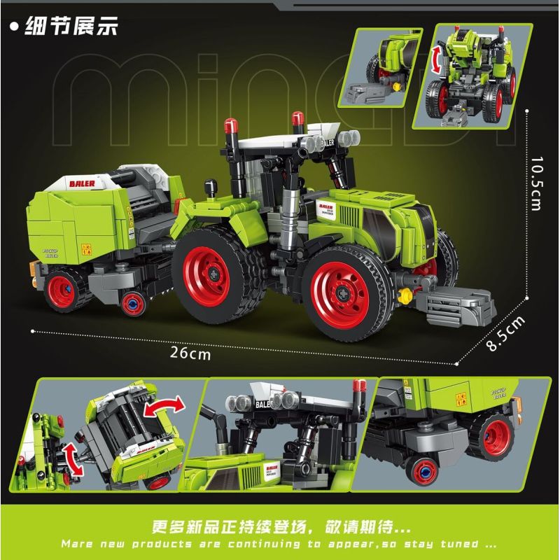 MINGDI LEIBAO K3162 3162 MÁY KÉO CỎ DẠI bộ đồ chơi xếp lắp ráp ghép mô hình City Thành Phố 794 khối