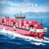 JIESTAR JJ9217 9217 TÀU CHỞ HÀNG MÀU HỒNG MỘT CON CONTAINER bộ đồ chơi xếp lắp ráp ghép mô hình City FREIGHTER CONTAINER SHIP Thành Phố 1446 khối