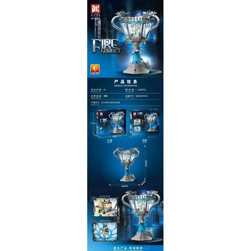 DK 80028 CỐC NGỌN LỬA bộ đồ chơi xếp lắp ráp ghép mô hình Harry Potter Chú Bé Phù Thủy 1169 khối