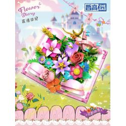 ZHEGAO 957011 NHẬT KÝ NGÔN NGỮ HOA bộ đồ chơi xếp lắp ráp ghép mô hình Arts & Crafts FLOWER DIARY 836 khối