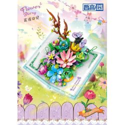 ZHEGAO 957012 NHẬT KÝ NGÔN NGỮ HOA BÀI HÁT NHẸ NHÀNG bộ đồ chơi xếp lắp ráp ghép mô hình Arts & Crafts FLOWER DIARY 810 khối