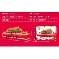 SEMBO 209002 QUẢNG TRƯỜNG THIÊN AN MÔN bộ đồ chơi xếp lắp ráp ghép mô hình Creator Sáng Tạo 3381 khối