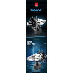 REOBRIX 33018 MỞ MÔ HÌNH KHÁI NIỆM DỰ ÁN FAN ENGINE GE RISE SAFRAN bộ đồ chơi xếp lắp ráp ghép mô hình 1351 khối