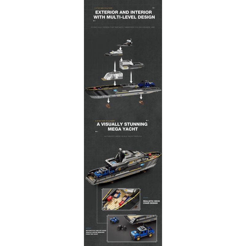 REOBRIX 66103 DU THUYỀN SANG TRỌNG bộ đồ chơi xếp lắp ráp ghép mô hình Creator LUXURY YACHT Sáng Tạo 4421 khối