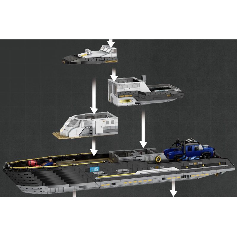 REOBRIX 66103 DU THUYỀN SANG TRỌNG bộ đồ chơi xếp lắp ráp ghép mô hình Creator LUXURY YACHT Sáng Tạo 4421 khối