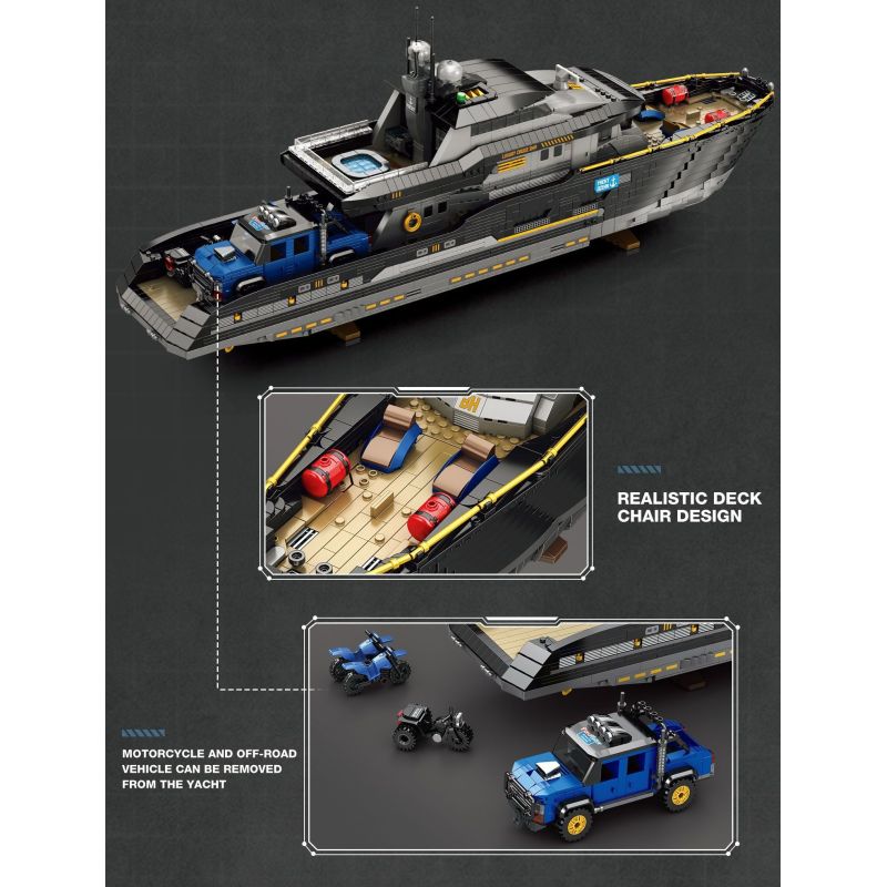 REOBRIX 66103 DU THUYỀN SANG TRỌNG bộ đồ chơi xếp lắp ráp ghép mô hình Creator LUXURY YACHT Sáng Tạo 4421 khối
