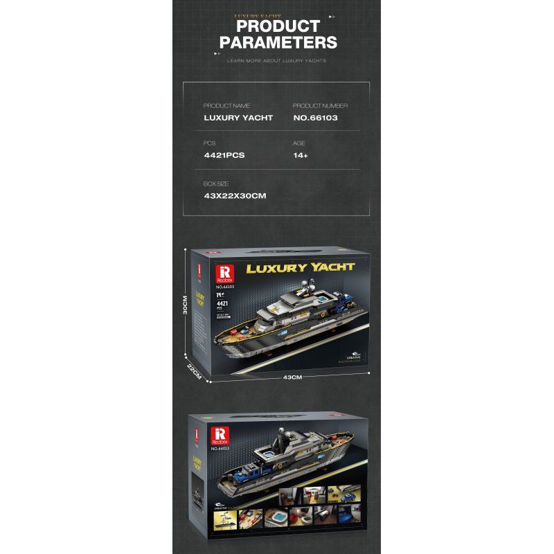 REOBRIX 66103 DU THUYỀN SANG TRỌNG bộ đồ chơi xếp lắp ráp ghép mô hình Creator LUXURY YACHT Sáng Tạo 4421 khối