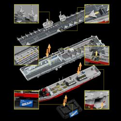 12GO 98013 LOẠI 076 TÀU TẤN CÔNG ĐỔ BỘ 1 300 tỷ lệ 1:300 bộ đồ chơi xếp lắp ráp ghép mô hình Military Army TYPE 076 AMPHIBIOUS ASSAULT SHIP Quân Sự Bộ Đội 4526 khối