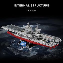 12GO 98013 LOẠI 076 TÀU TẤN CÔNG ĐỔ BỘ 1 300 tỷ lệ 1:300 bộ đồ chơi xếp lắp ráp ghép mô hình Military Army TYPE 076 AMPHIBIOUS ASSAULT SHIP Quân Sự Bộ Đội 4526 khối