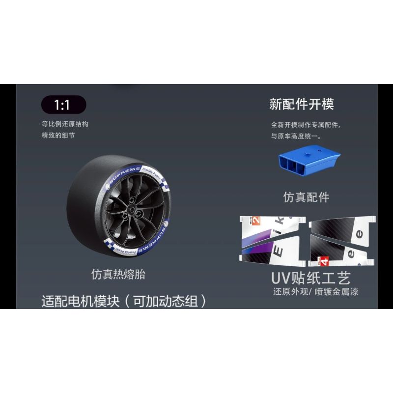 EIKEE Y18082 18082 BMW HYBRID V8 LE MANS RACING 1 tỷ lệ 1:8 bộ đồ chơi xếp lắp ráp ghép mô hình Technic Kỹ Thuật Công Nghệ Cao Mô Hình Phương Tiện 3507 khối