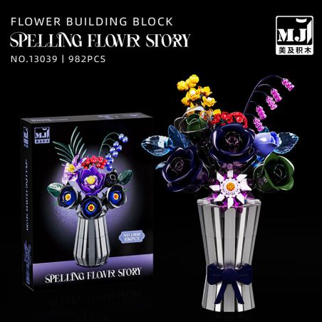 BEAUTY AND 13039 KÍNH ĐÊM TƯỞNG TƯỢNG bộ đồ chơi xếp lắp ráp ghép mô hình Creator SPELLING FLOWER STORY Sáng Tạo 982 khối