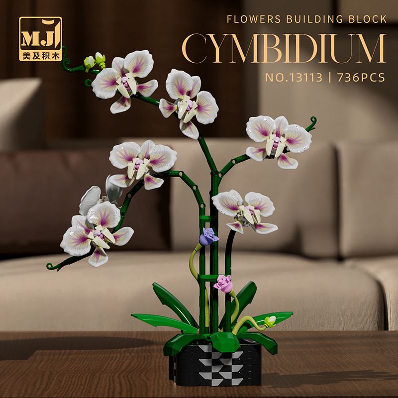 BEAUTY AND 13113 QIDELAN bộ đồ chơi xếp lắp ráp ghép mô hình Creator CYMBIDIUM Sáng Tạo 736 khối