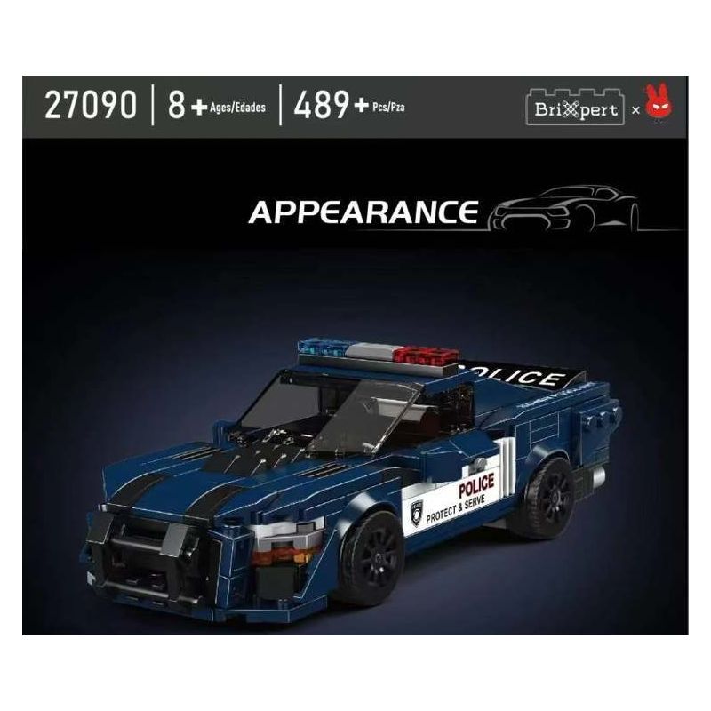 MouldKing 27090 Mould King 27090 FORD MUSTANG SHELBY GT500 XE CẢNH SÁT bộ đồ chơi xếp lắp ráp ghép mô hình Speed Champions Racing Cars SHELBY GT500 POLICE CAR Đua Xe Công Thức 489 khối