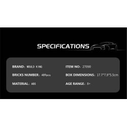 MouldKing 27090 Mould King 27090 FORD MUSTANG SHELBY GT500 XE CẢNH SÁT bộ đồ chơi xếp lắp ráp ghép mô hình Speed Champions Racing Cars SHELBY GT500 POLICE CAR Đua Xe Công Thức 489 khối