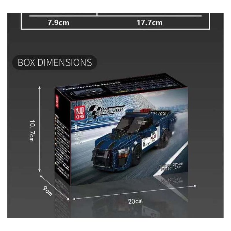 MouldKing 27090 Mould King 27090 FORD MUSTANG SHELBY GT500 XE CẢNH SÁT bộ đồ chơi xếp lắp ráp ghép mô hình Speed Champions Racing Cars SHELBY GT500 POLICE CAR Đua Xe Công Thức 489 khối