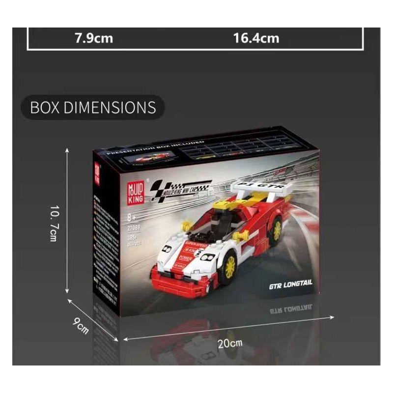 MouldKing 27089 Mould King 27089 MCLAREN F1 GTR DÀI bộ đồ chơi xếp lắp ráp ghép mô hình Speed Champions Racing Cars GTR LONGTAIL Đua Xe Công Thức 385 khối