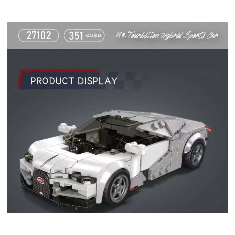 MouldKing 27102 Mould King 27102 BUGATTI TOURBILLON SUPERCAR bộ đồ chơi xếp lắp ráp ghép mô hình Speed Champions Racing Cars BUGATTI TOURBILLON HYBRID SPORTS CAR Đua Xe Công Thức 351 khối
