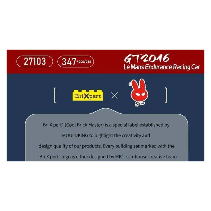 MouldKing 27103 Mould King 27103 LE MANS CHAMPION 2016 FORD GT RACING XE bộ đồ chơi xếp lắp ráp ghép mô hình Speed Champions Racing Cars GT2016 LEMANS ENDURANCE RACING CAR Đua Xe Công Thức 347 khối