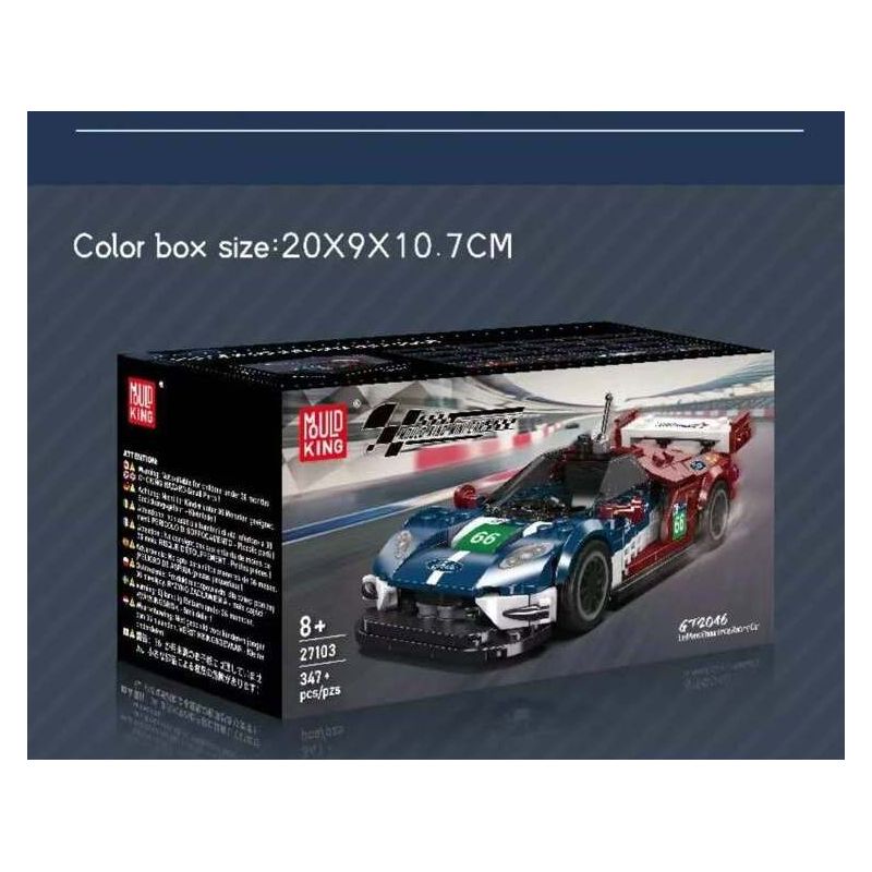 MouldKing 27103 Mould King 27103 LE MANS CHAMPION 2016 FORD GT RACING XE bộ đồ chơi xếp lắp ráp ghép mô hình Speed Champions Racing Cars GT2016 LEMANS ENDURANCE RACING CAR Đua Xe Công Thức 347 khối