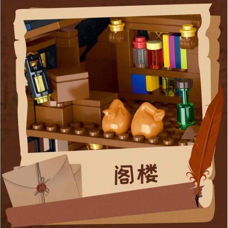 MorkModel 033012 Mork Model 033012 NGÔI NHÀ BÍ MẬT THỜI TRUNG CỔ bộ đồ chơi xếp lắp ráp ghép mô hình Medieval Castle MEDIEVAL MYSTIC CABIN Chiến Tranh Trung Cổ 2225 khối