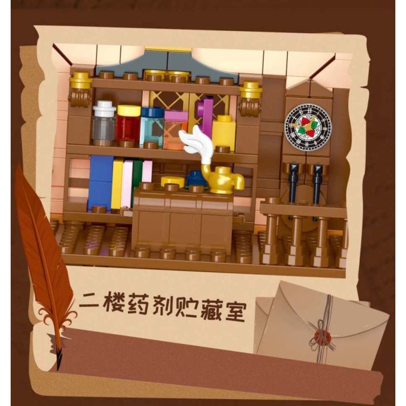 MorkModel 033012 Mork Model 033012 NGÔI NHÀ BÍ MẬT THỜI TRUNG CỔ bộ đồ chơi xếp lắp ráp ghép mô hình Medieval Castle MEDIEVAL MYSTIC CABIN Chiến Tranh Trung Cổ 2225 khối