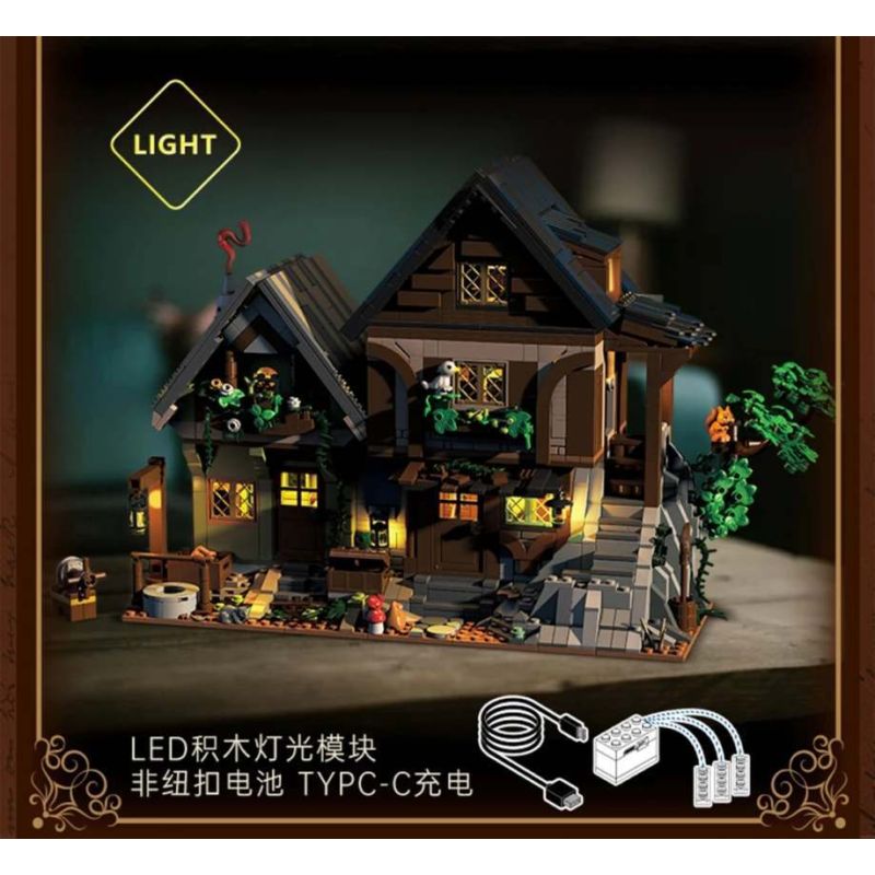 MorkModel 033012 Mork Model 033012 NGÔI NHÀ BÍ MẬT THỜI TRUNG CỔ bộ đồ chơi xếp lắp ráp ghép mô hình Medieval Castle MEDIEVAL MYSTIC CABIN Chiến Tranh Trung Cổ 2225 khối