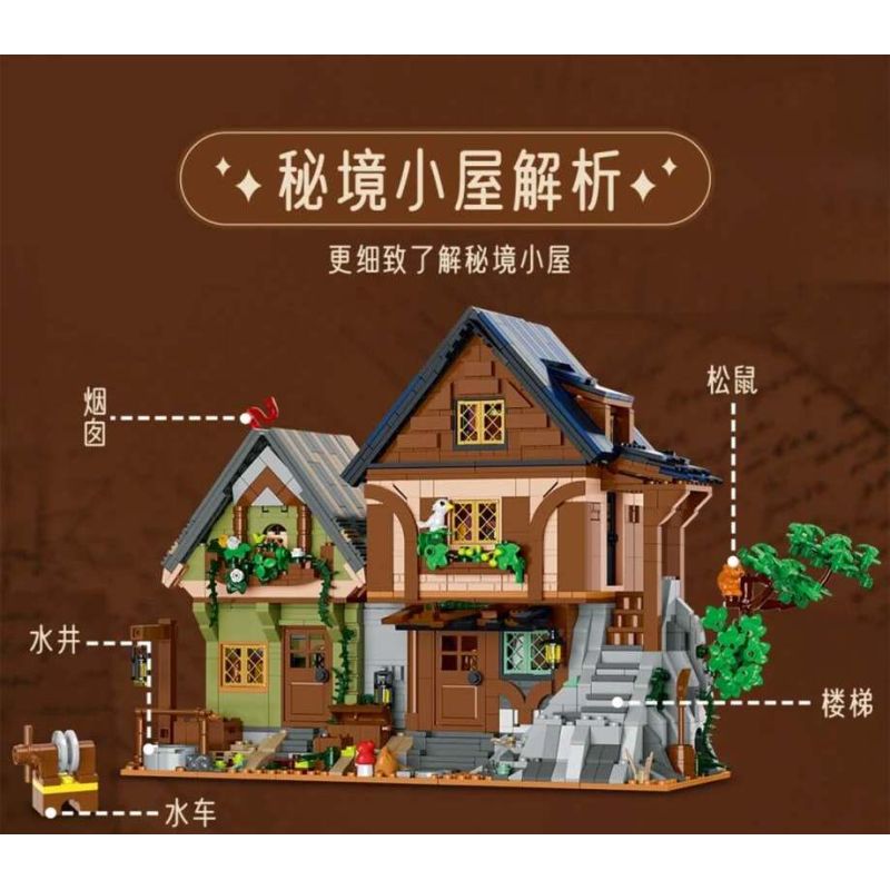 MorkModel 033012 Mork Model 033012 NGÔI NHÀ BÍ MẬT THỜI TRUNG CỔ bộ đồ chơi xếp lắp ráp ghép mô hình Medieval Castle MEDIEVAL MYSTIC CABIN Chiến Tranh Trung Cổ 2225 khối