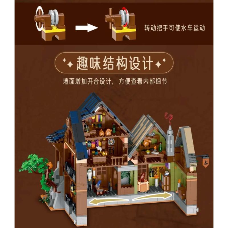 MorkModel 033012 Mork Model 033012 NGÔI NHÀ BÍ MẬT THỜI TRUNG CỔ bộ đồ chơi xếp lắp ráp ghép mô hình Medieval Castle MEDIEVAL MYSTIC CABIN Chiến Tranh Trung Cổ 2225 khối