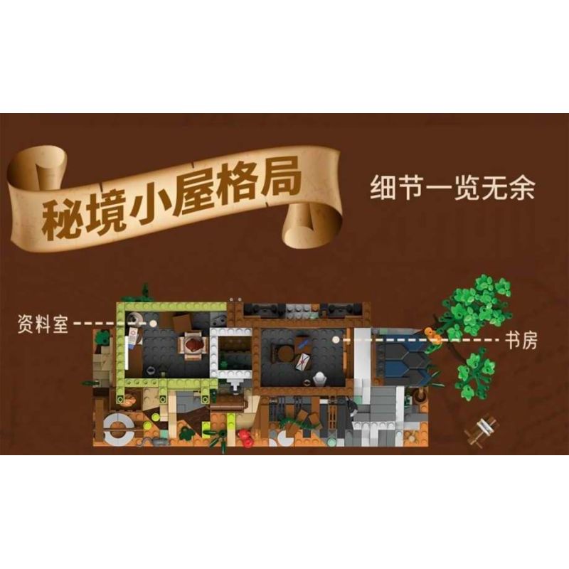 MorkModel 033012 Mork Model 033012 NGÔI NHÀ BÍ MẬT THỜI TRUNG CỔ bộ đồ chơi xếp lắp ráp ghép mô hình Medieval Castle MEDIEVAL MYSTIC CABIN Chiến Tranh Trung Cổ 2225 khối