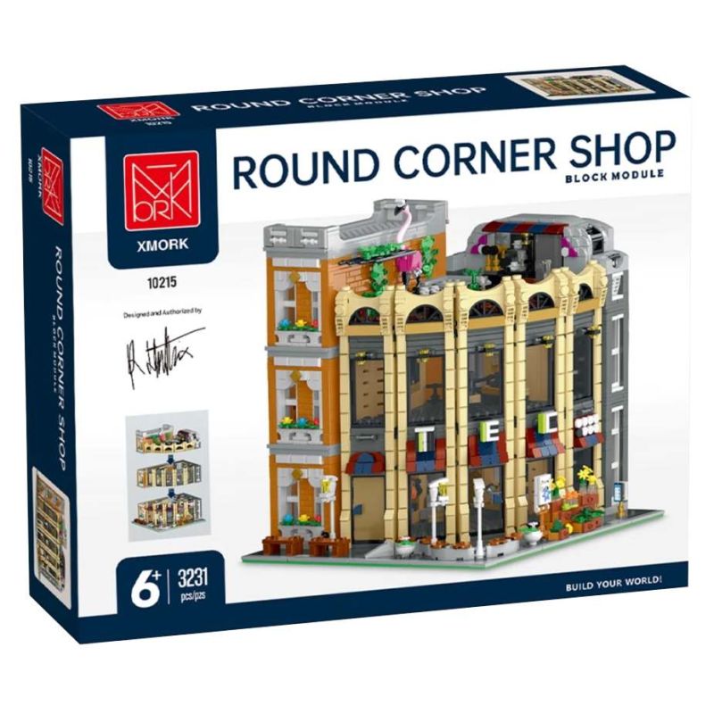 MORKMODEL MORK UrGe XMORK 10215 Round Corner Shop Xếp hình lắp ráp ghép mô hình Cửa hàng Corner Corner ở cửa hàng châu Âu