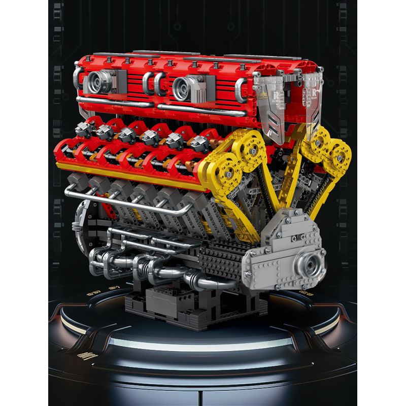 REOBRIX 33017 ĐỘNG CƠ V12 bộ đồ chơi xếp lắp ráp ghép mô hình Technic V12 ENGINE Kỹ Thuật Công Nghệ Cao Mô Hình Phương Tiện 4719 khối