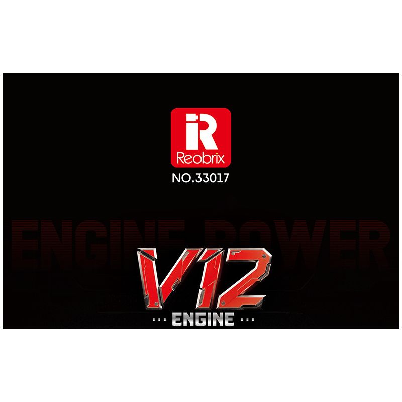 REOBRIX 33017 ĐỘNG CƠ V12 bộ đồ chơi xếp lắp ráp ghép mô hình Technic V12 ENGINE Kỹ Thuật Công Nghệ Cao Mô Hình Phương Tiện 4719 khối