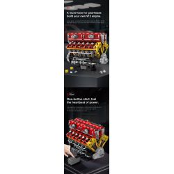 REOBRIX 33017 ĐỘNG CƠ V12 bộ đồ chơi xếp lắp ráp ghép mô hình Technic V12 ENGINE Kỹ Thuật Công Nghệ Cao Mô Hình Phương Tiện 4719 khối