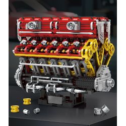 REOBRIX 33017 ĐỘNG CƠ V12 bộ đồ chơi xếp lắp ráp ghép mô hình Technic V12 ENGINE Kỹ Thuật Công Nghệ Cao Mô Hình Phương Tiện 4719 khối