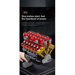 REOBRIX 33017 ĐỘNG CƠ V12 bộ đồ chơi xếp lắp ráp ghép mô hình Technic V12 ENGINE Kỹ Thuật Công Nghệ Cao Mô Hình Phương Tiện 4719 khối
