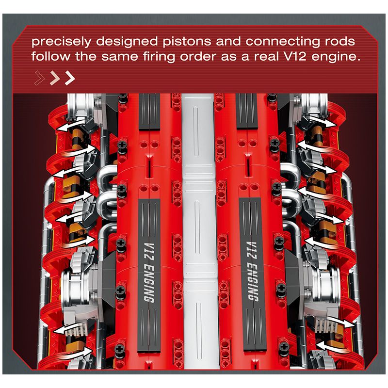 REOBRIX 33017 ĐỘNG CƠ V12 bộ đồ chơi xếp lắp ráp ghép mô hình Technic V12 ENGINE Kỹ Thuật Công Nghệ Cao Mô Hình Phương Tiện 4719 khối