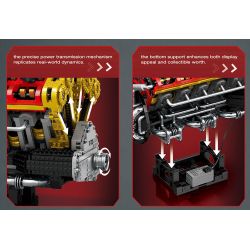 REOBRIX 33017 ĐỘNG CƠ V12 bộ đồ chơi xếp lắp ráp ghép mô hình Technic V12 ENGINE Kỹ Thuật Công Nghệ Cao Mô Hình Phương Tiện 4719 khối