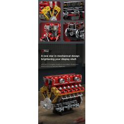 REOBRIX 33017 ĐỘNG CƠ V12 bộ đồ chơi xếp lắp ráp ghép mô hình Technic V12 ENGINE Kỹ Thuật Công Nghệ Cao Mô Hình Phương Tiện 4719 khối
