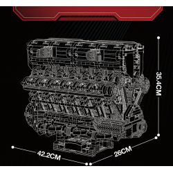 REOBRIX 33017 ĐỘNG CƠ V12 bộ đồ chơi xếp lắp ráp ghép mô hình Technic V12 ENGINE Kỹ Thuật Công Nghệ Cao Mô Hình Phương Tiện 4719 khối