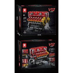 REOBRIX 33017 ĐỘNG CƠ V12 bộ đồ chơi xếp lắp ráp ghép mô hình Technic V12 ENGINE Kỹ Thuật Công Nghệ Cao Mô Hình Phương Tiện 4719 khối