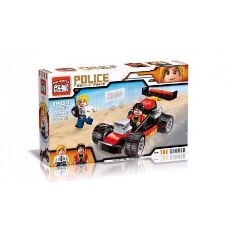 Enlighten 1904 Qman 1904 non  CẢNH SÁT BÁO ĐỘNG XE ĐUA ẨU bộ đồ chơi xếp lắp ráp ghép mô hình Police POLICE BATTLE FORCE THE SINNER 95 khối
