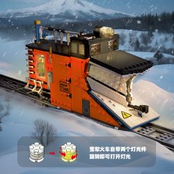 JIESTAR 59095 XỬ LÝ TUYẾT ĐANG CÀY bộ đồ chơi xếp lắp ráp ghép mô hình City SNOW SHOVEL TRAIN Thành Phố 945 khối