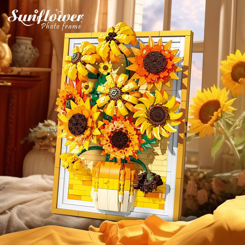 JIESTAR JJ9233 9233 KHUNG HƯỚNG DƯƠNG bộ đồ chơi xếp lắp ráp ghép mô hình Art SUNFLOWER PHOTO FRAME 1011 khối