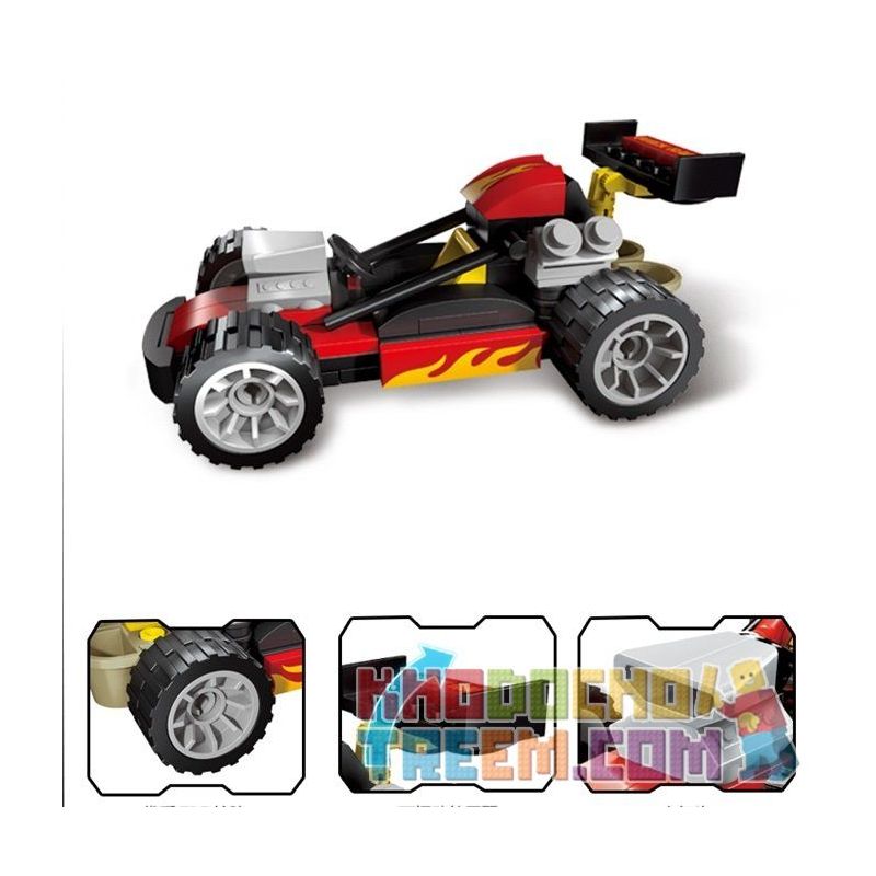 Enlighten 1904 Qman 1904 non  CẢNH SÁT BÁO ĐỘNG XE ĐUA ẨU bộ đồ chơi xếp lắp ráp ghép mô hình Police POLICE BATTLE FORCE THE SINNER 95 khối