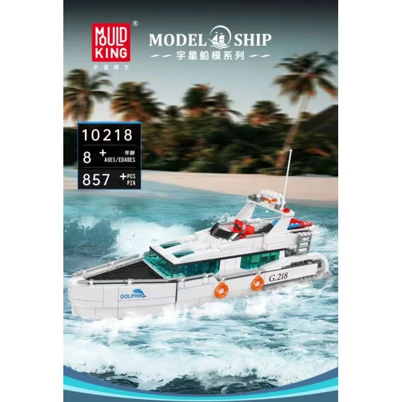 MouldKing 10218 Mould King 10218 DU THUYỀN CÁ HEO TRẮNG bộ đồ chơi xếp lắp ráp ghép mô hình City Thành Phố 857 khối