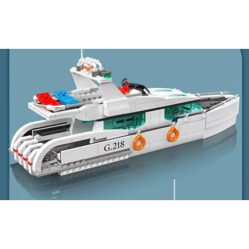 MouldKing 10218 Mould King 10218 DU THUYỀN CÁ HEO TRẮNG bộ đồ chơi xếp lắp ráp ghép mô hình City Thành Phố 857 khối