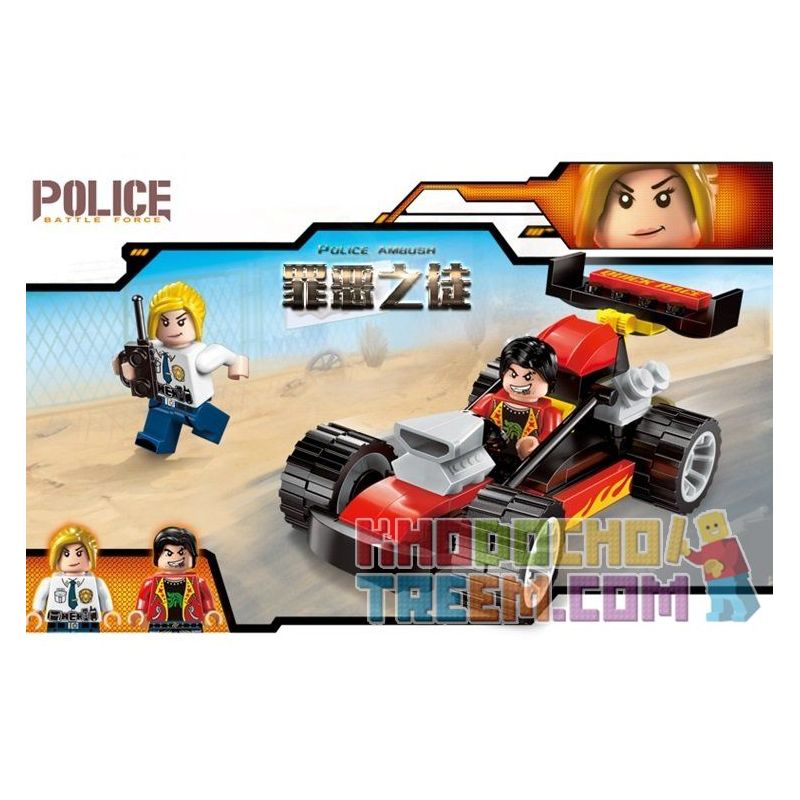 Enlighten 1904 Qman 1904 non  CẢNH SÁT BÁO ĐỘNG XE ĐUA ẨU bộ đồ chơi xếp lắp ráp ghép mô hình Police POLICE BATTLE FORCE THE SINNER 95 khối