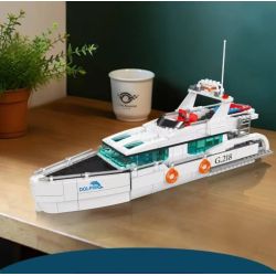 MouldKing 10218 Mould King 10218 DU THUYỀN CÁ HEO TRẮNG bộ đồ chơi xếp lắp ráp ghép mô hình City Thành Phố 857 khối