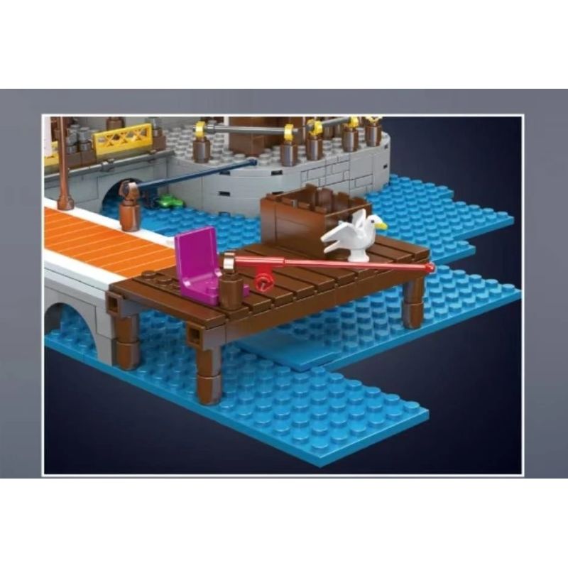 MouldKing 10186 Mould King 10186 THỊ TRƯỜNG BẾN TÀU bộ đồ chơi xếp lắp ráp ghép mô hình City Thành Phố 869 khối