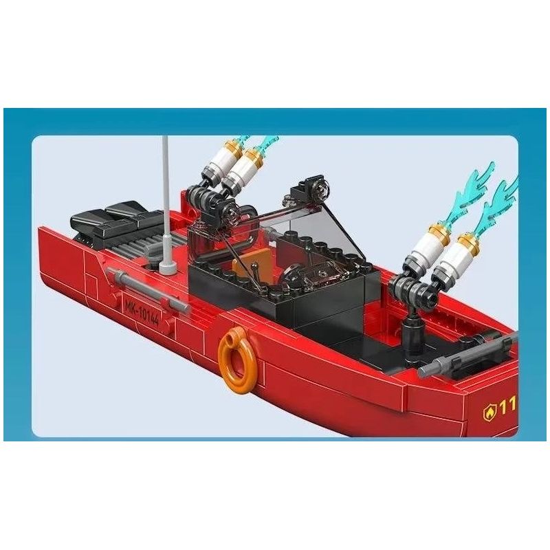 MouldKing 10144 Mould King 10144 HOẠT ĐỘNG CỨU HỘ MÈO LỬA bộ đồ chơi xếp lắp ráp ghép mô hình City FIRE AT THE DOCK & TRAPPED KITTEN RESCUE Thành Phố 588 khối
